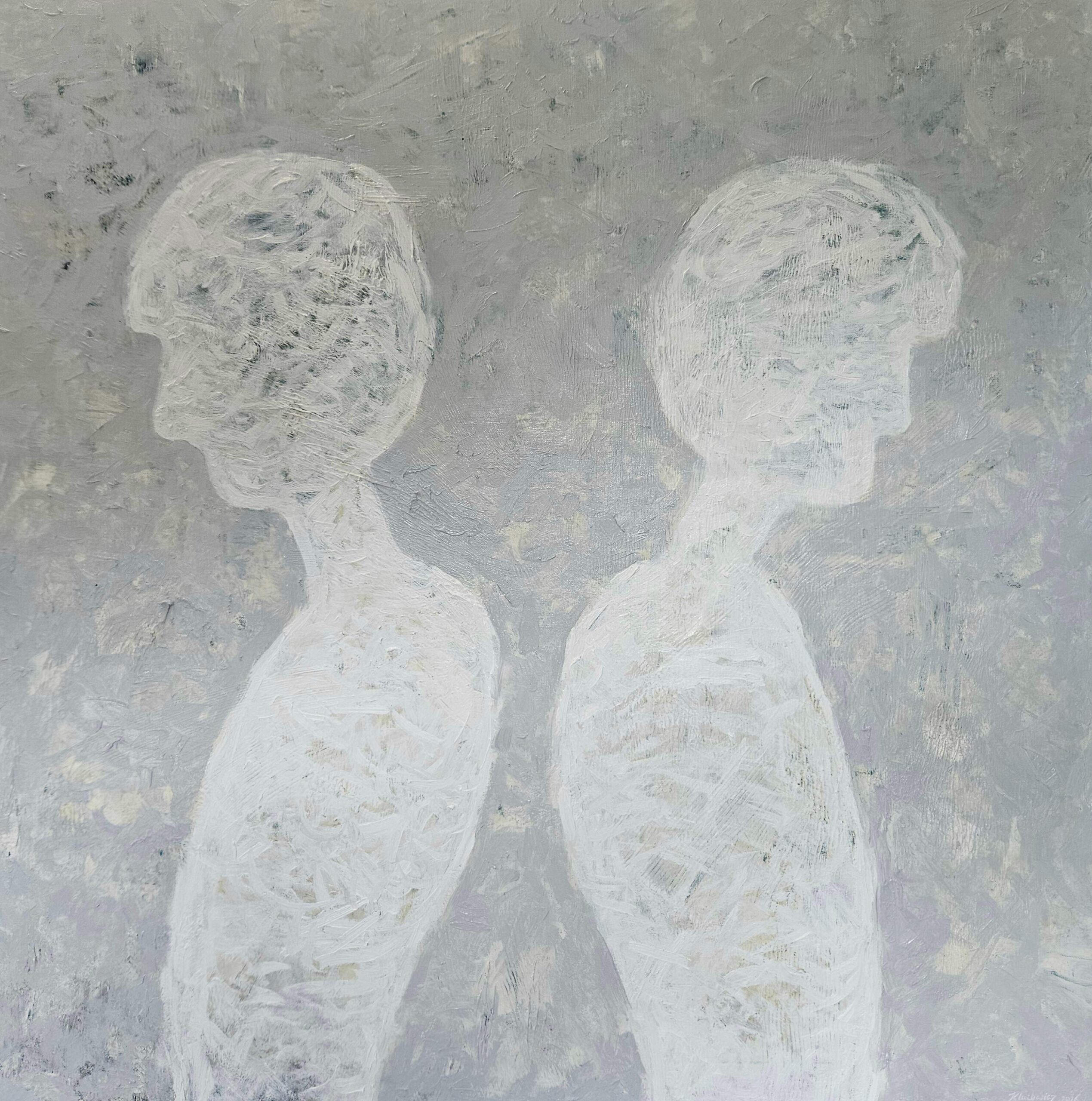Obraz olejny 100x100 "Obrażeni"